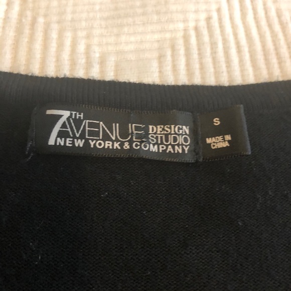 NY & Co Asymmetrical Black & White Sweater - Picture 2 of 8